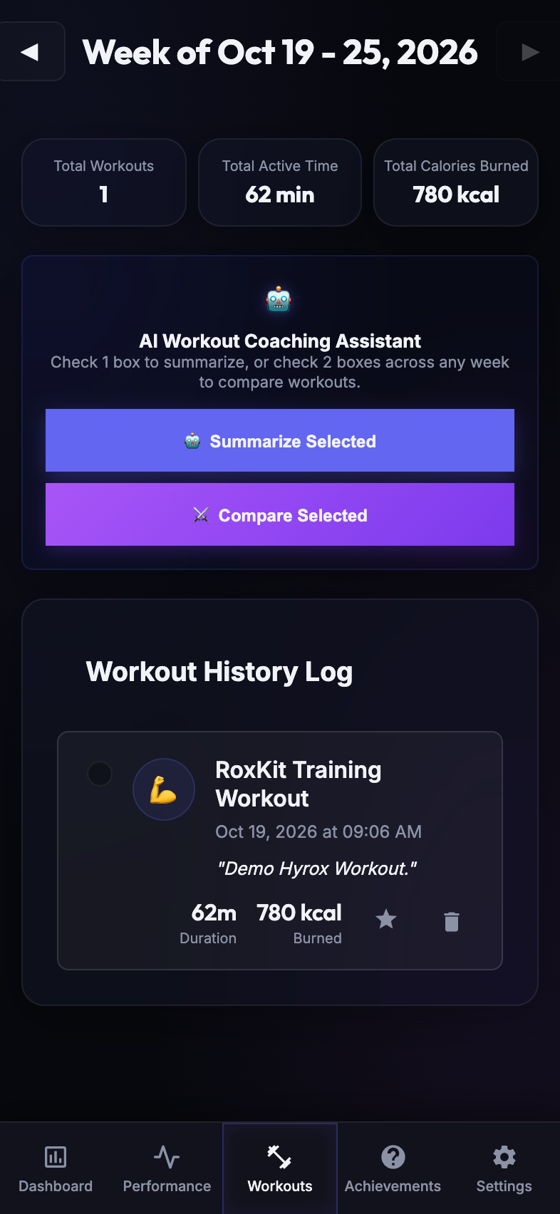 Workouts Mobile
