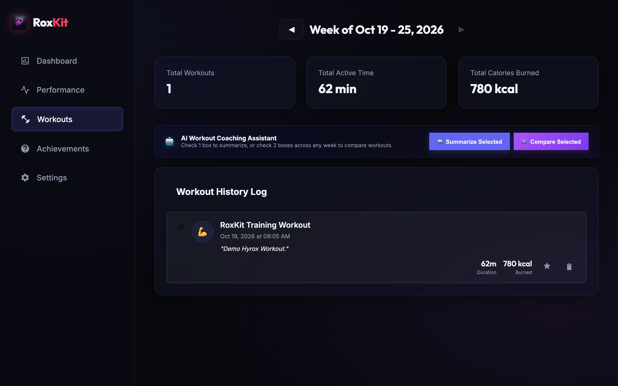 Workouts Desktop