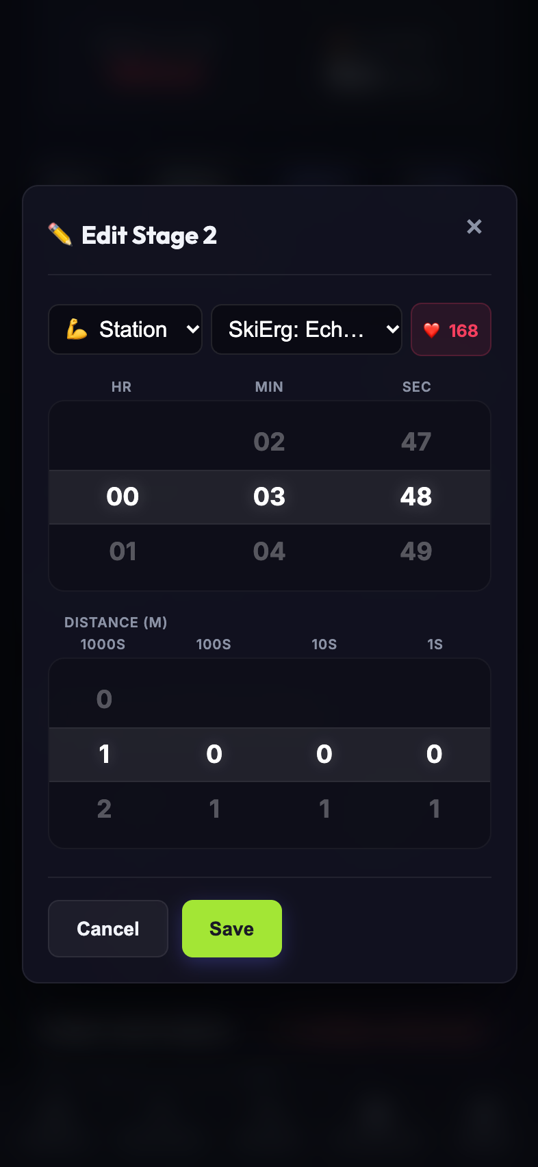 Edit Splits Modal Mobile