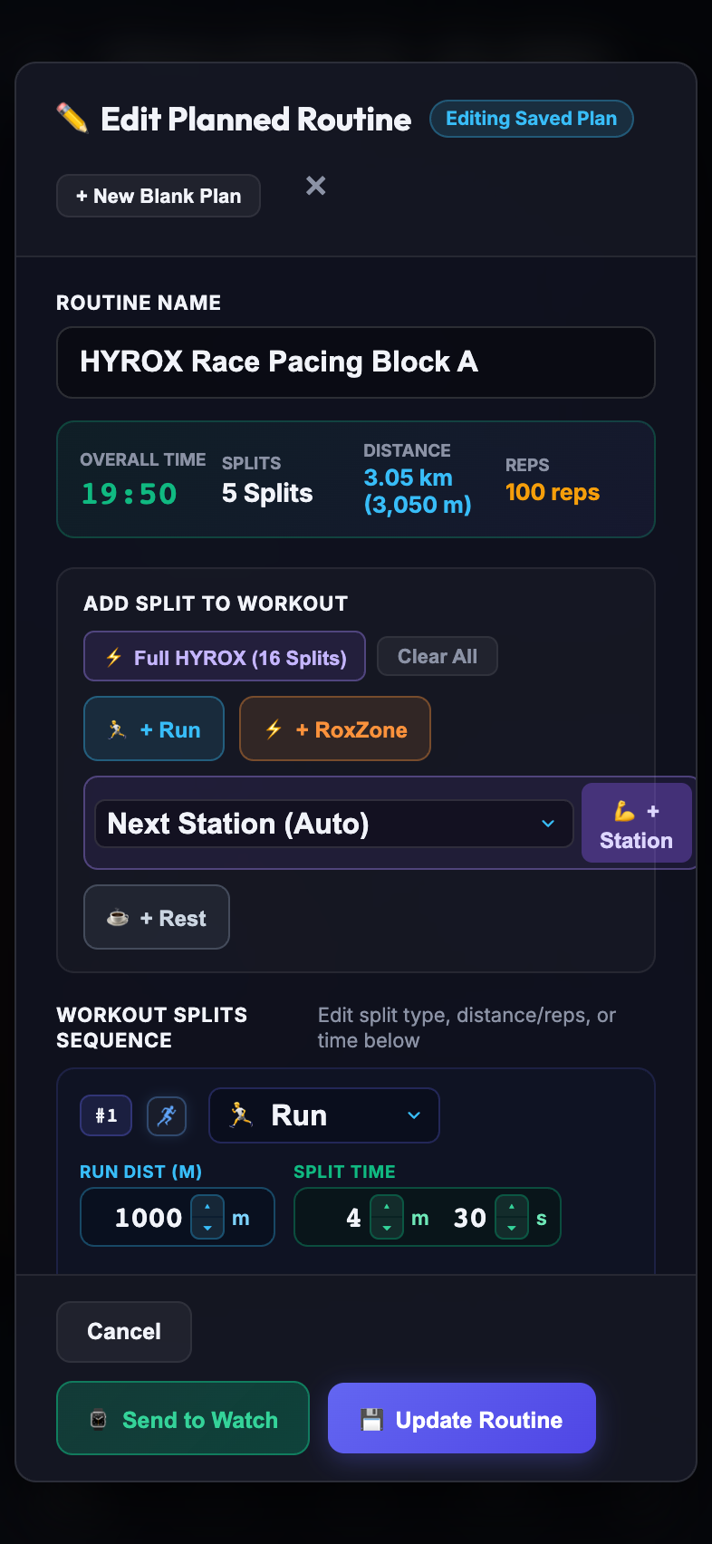 Plan Routine Builder Mobile